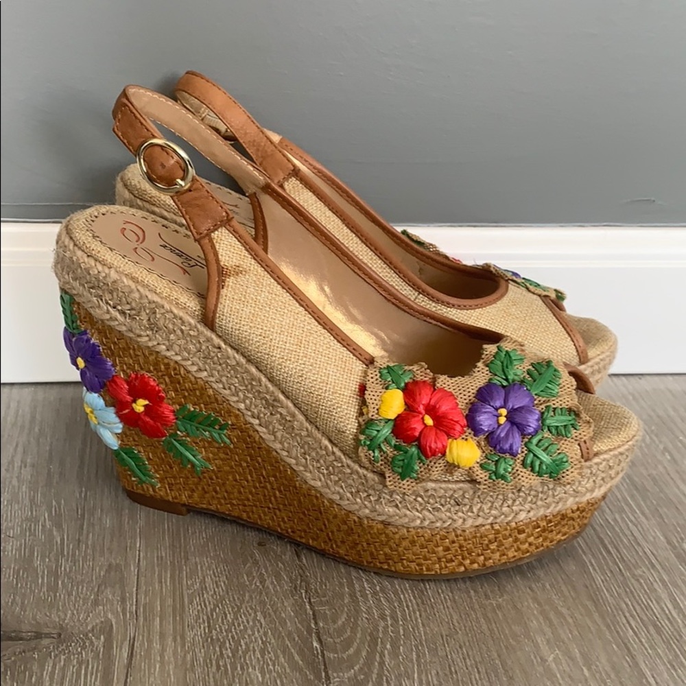 Poetic License Petal Pusher floral wedges